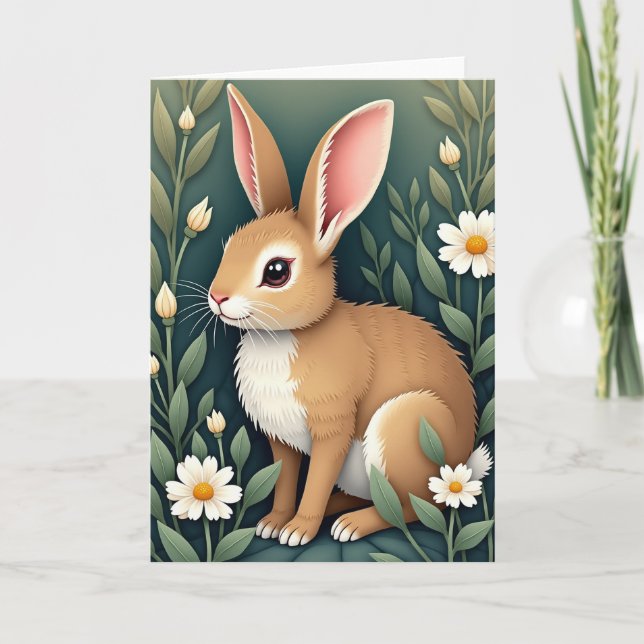 Fawn Friend Floral Scene Card (Front)