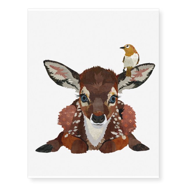 FAWN & GOLD BIRD TEMPORARY TATTOOS (Front)