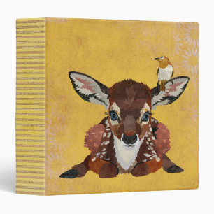 FAWN & GOLDEN BIRD 3 RING BINDER