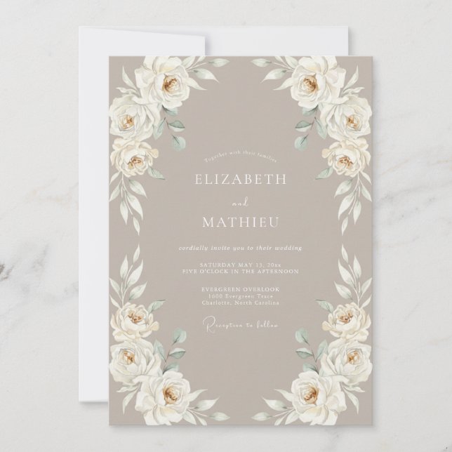 Fawn Graceful Classic Wedding Invitation (Front)