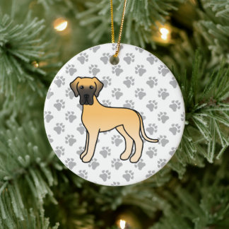 Fawn Great Dane Cute Cartoon Dog Ceramic Ornament