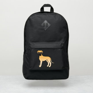 Fawn Great Dane Cute Cartoon Dog Illustration Port Authority® Backpack