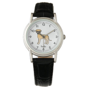 Fawn Great Dane Cute Cartoon Dog & Name Watch