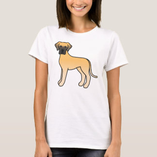 Fawn Great Dane Cute Cartoon Dog T-Shirt