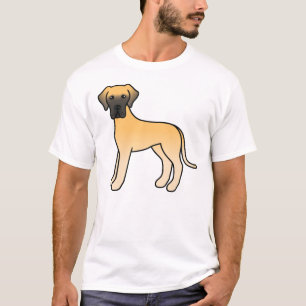 Fawn Great Dane Cute Cartoon Dog T-Shirt