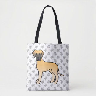 Fawn Great Dane Cute Cartoon Dog Tote Bag