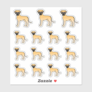 Fawn Great Dane Cute Cartoon Dogs Sticker