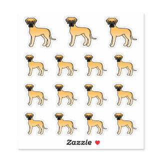 Fawn Great Dane Cute Cartoon Dogs Sticker