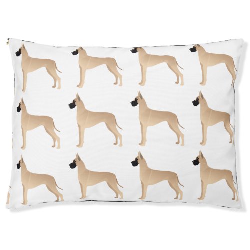 Fawn Great Dane Dog Breed Illustration Silhouette Pet Bed