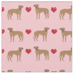 Fawn great dane dogs love hearts fabric