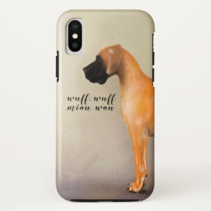 Fawn Great Dane with text iPhone X Case