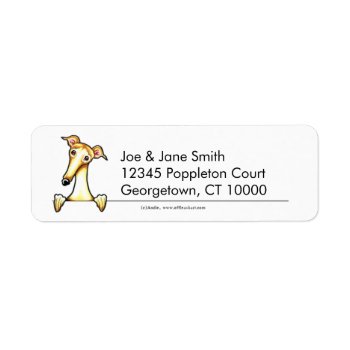 Fawn Greyhound Whippet Clean & Simple Label by offleashart at Zazzle