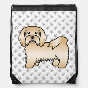 Fawn Havanese Cute Cartoon Dog Illustration Drawstring Bag