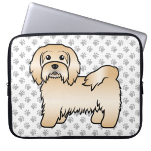 Fawn Havanese Cute Cartoon Dog Illustration Laptop Sleeve