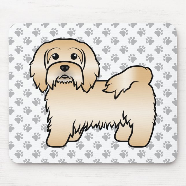 Fawn Havanese Cute Cartoon Dog Illustration Mouse Pad (Front)