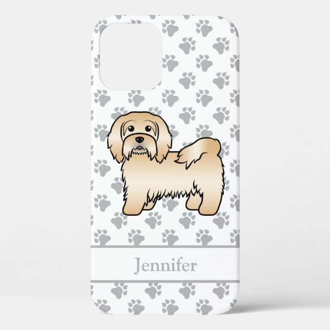 Fawn Havanese Cute Cartoon Dog Illustration & Name Case-Mate iPhone Case (Back)