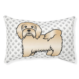 Fawn Havanese Cute Cartoon Dog Illustration Pet Bed