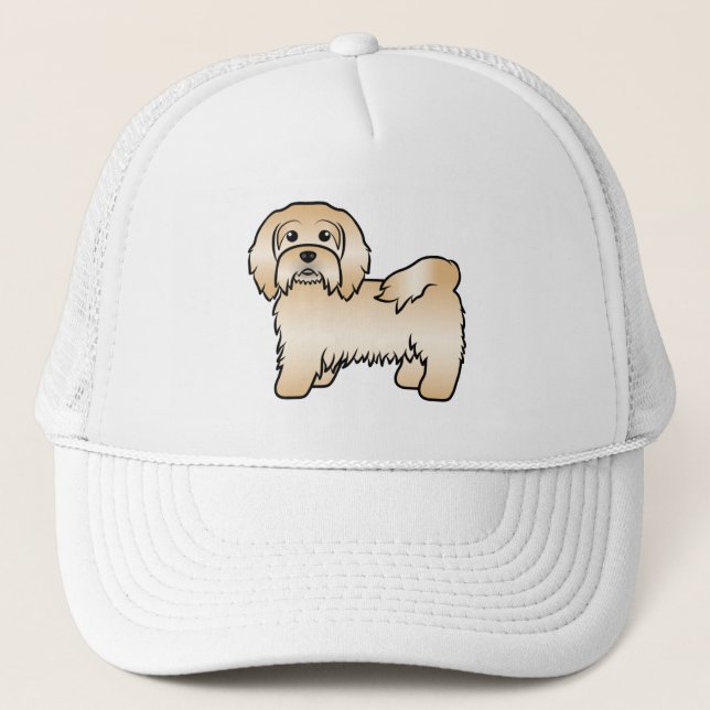 Fawn Havanese Cute Cartoon Dog Illustration Trucker Hat (Front)