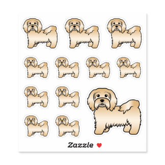 Fawn Havanese Cute Cartoon Dog Illustrations Sticker