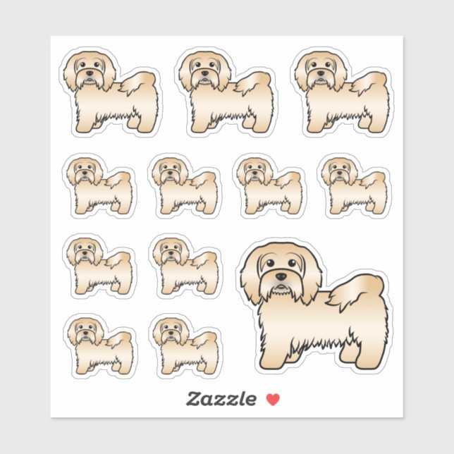 Fawn Havanese Cute Cartoon Dog Illustrations Sticker (Sheet)