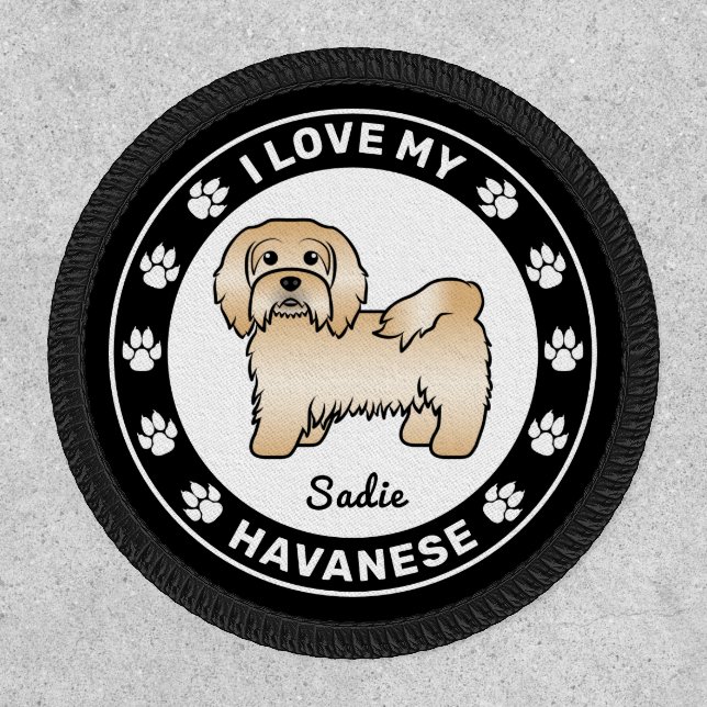 Fawn Havanese Dog I Love My Havanese & Name Patch (Front)
