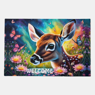 Fawn in Meadow Pond Doormat