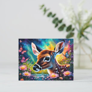 Fawn in Meadow Pond  Postcard
