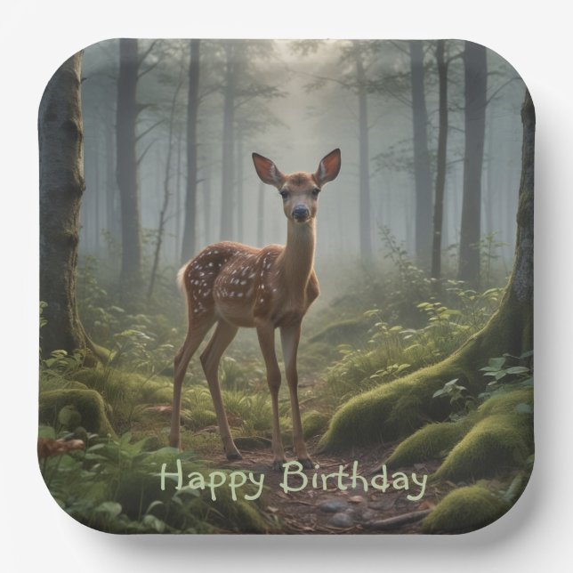 Fawn in the Forest Paper Plates (Front)