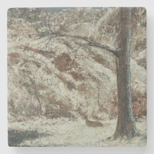 Fawn in the snow in the woods 1865_1877 Gustave  Stone Coaster