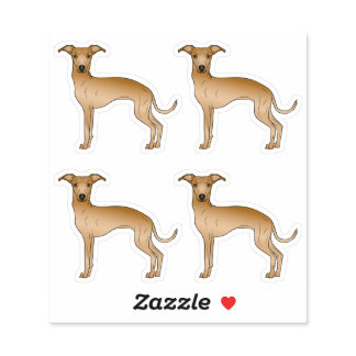 Fawn Italian Greyhound Cartoon Dog Illustrations Sticker