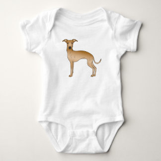Fawn Italian Greyhound Cute Cartoon Dog Design Baby Bodysuit