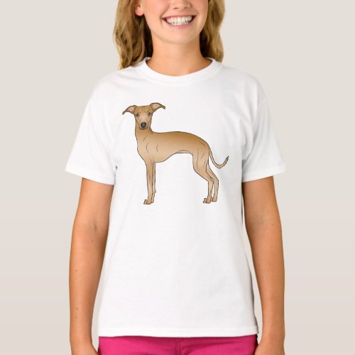 Fawn Italian Greyhound Cute Cartoon Dog Design T_Shirt