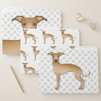 Fawn Italian Greyhound Cute Cartoon Dog File Folder