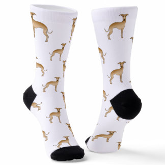 Fawn Italian Greyhound Cute Cartoon Dog Pattern Socks
