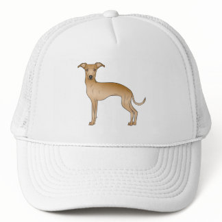 Fawn Italian Greyhound Cute Cartoon Dog Trucker Trucker Hat
