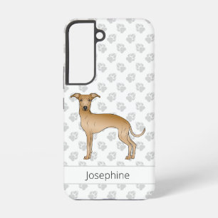 Fawn Italian Greyhound Cute Cartoon Dog With Name Samsung Galaxy S22 Case