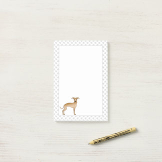 Fawn Italian Greyhound Cute Cartoon Dog With Paws Post-it Notes