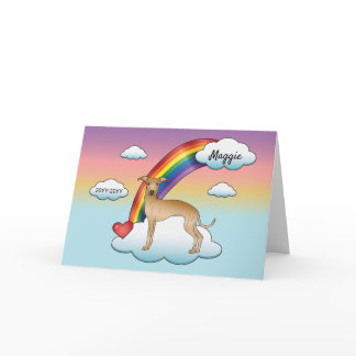 Fawn Italian Greyhound Cute Dog Rainbow Memorial Card