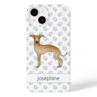 Fawn Italian Greyhound Cute Dog With Custom Name Case-Mate iPhone 14 Case