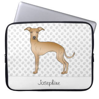 Fawn Italian Greyhound Cute Dog With Custom Name Laptop Sleeve