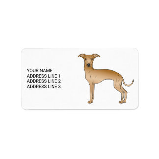 Fawn Italian Greyhound Cute Dog With Custom Text Label