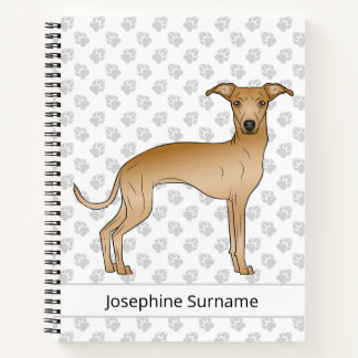 Fawn Italian Greyhound Cute Dog With Custom Text Notebook