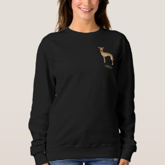 Fawn Italian Greyhound Cute Dog With Custom Text Sweatshirt
