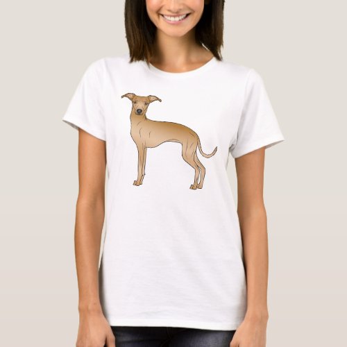 Fawn Italian Greyhound Dog Cartoon Illustration T_Shirt