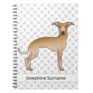 Fawn Italian Greyhound Dog With Custom Text Notebook