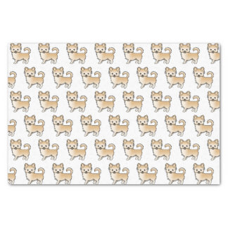 Fawn Long Coat Chihuahua Cute Dog Pattern Tissue Paper