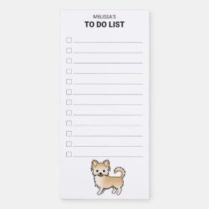 Fawn Long Coat Chihuahua Dog To Do List Magnetic Notepad
