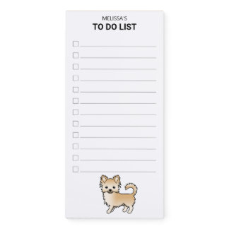 Fawn Long Coat Chihuahua Dog To Do List Magnetic Notepad