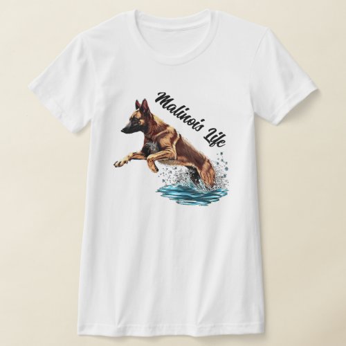 Fawn Malinois in Water T_Shirt