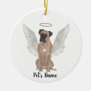 Fawn Masked Boxer Sympathy Memorial Ceramic Ornament